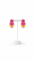 Pink Flash Mini Fringe Earrings