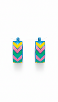 Electric Blue Chevron Hoops