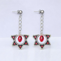 Red Beaded Star Earrings