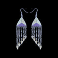 Beaded Spike Earrings Chain Fringe