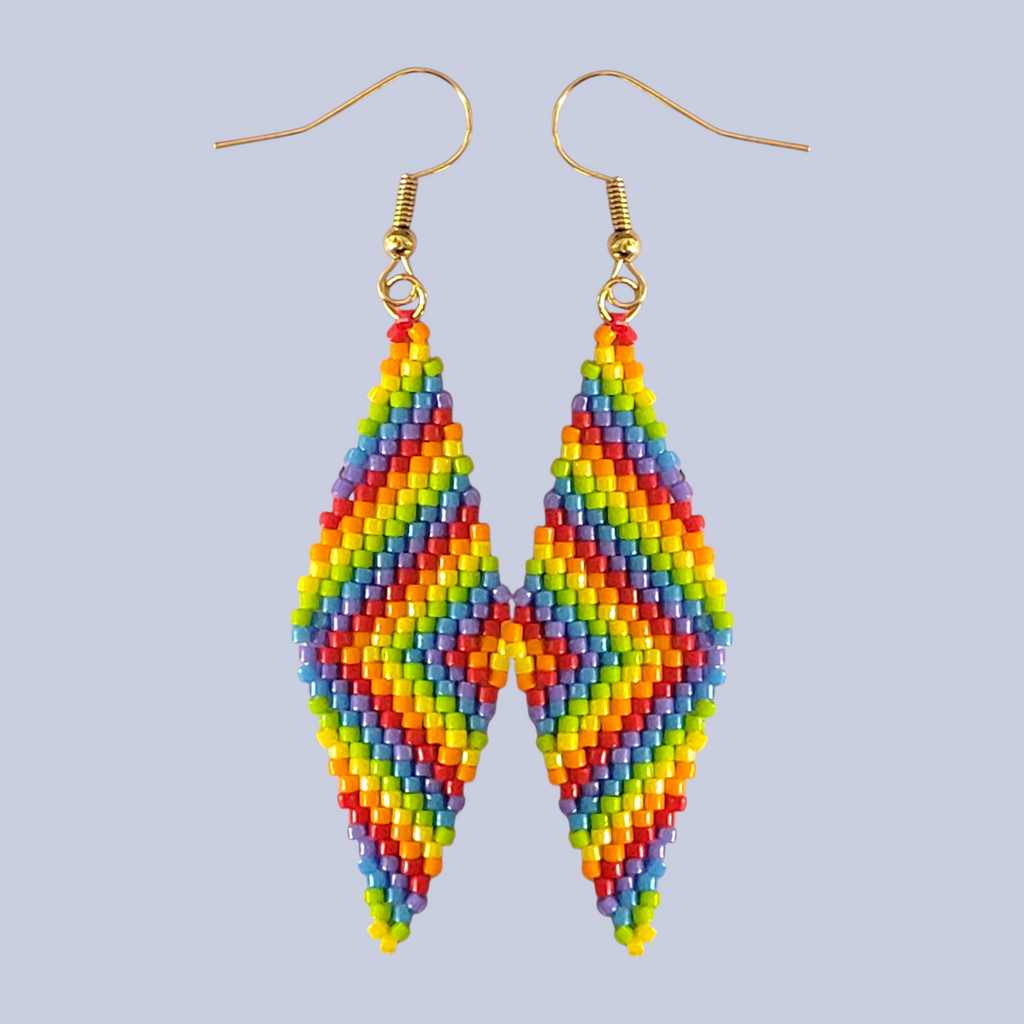 Rainbow Diamond Shape Earrings